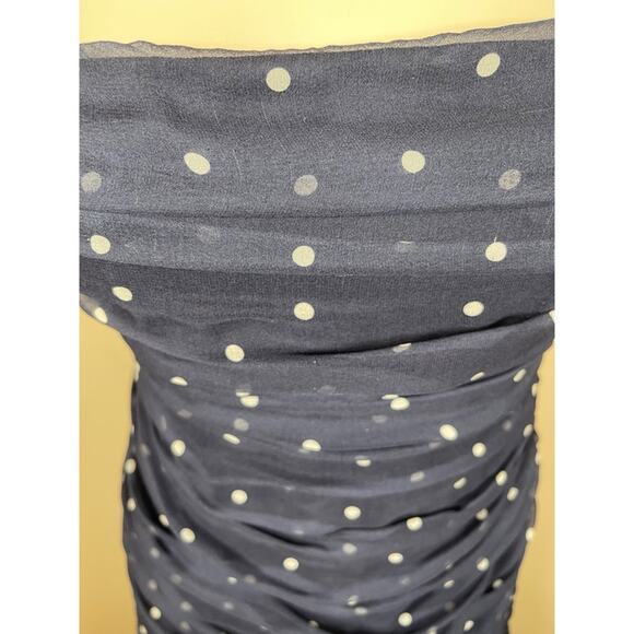 Retrofete Annalise Strapless Polkadot Ruched Navy Blue Maxi Dress Size XS - Picture 7 of 14